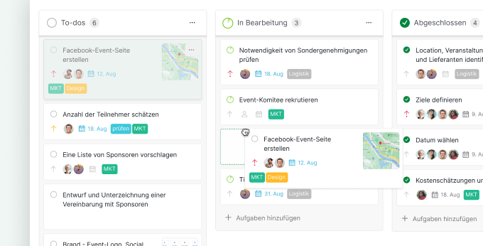 Kanban moving card